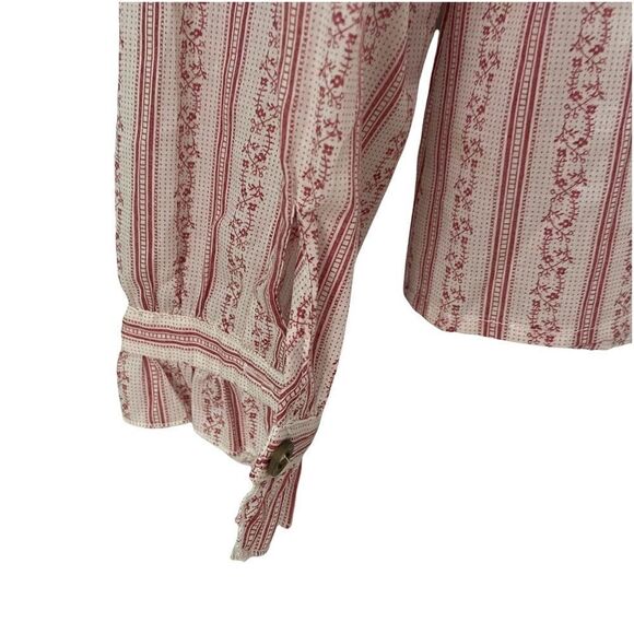 NWT The Korner Front Button Ruffle Cottage Long Sleeve Blouse in Size Small - Picture 9 of 11